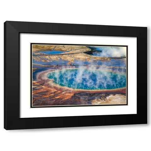 Grand Prismatic Spring, Yellowstone National Park Black Modern Wood Framed Art Print with Double Matting by The Yellowstone Collection