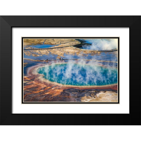 Grand Prismatic Spring, Yellowstone National Park Black Modern Wood Framed Art Print with Double Matting by The Yellowstone Collection