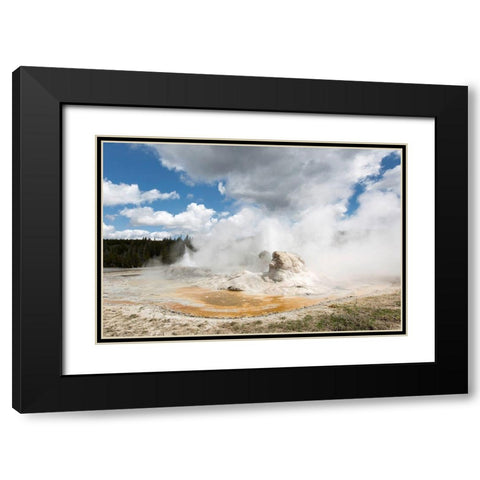 Grotto Geyser, Yellowstone National Park Black Modern Wood Framed Art Print with Double Matting by The Yellowstone Collection