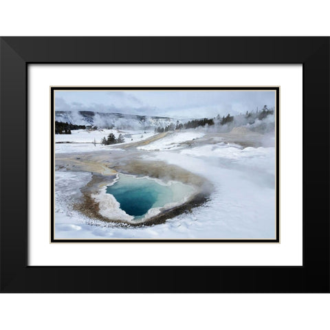 Heart Spring in Upper Geyser Basin, Yellowstone National Park Black Modern Wood Framed Art Print with Double Matting by The Yellowstone Collection