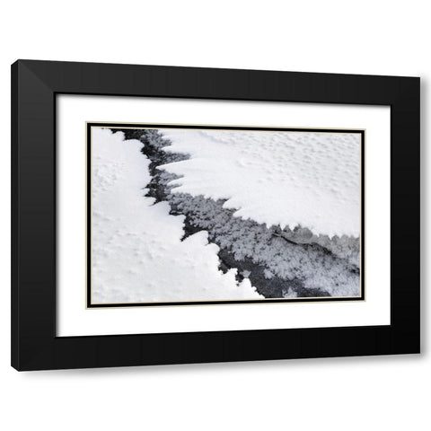 Ice formations along Slough Creek, Yellowstone National Park Black Modern Wood Framed Art Print with Double Matting by The Yellowstone Collection