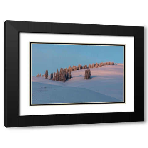 Last Light on Flanks of Bison Peak, Yellowstone National Park Black Modern Wood Framed Art Print with Double Matting by The Yellowstone Collection