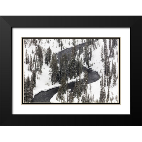 Lewis River, Yellowstone National Park Black Modern Wood Framed Art Print with Double Matting by Frank, Jacob W.