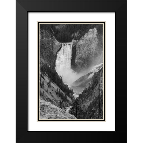 Lower Falls from Artist Point, Yellowstone National Park Black Modern Wood Framed Art Print with Double Matting by Frank, Jacob W.