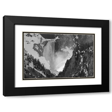 Lower Falls, Yellowstone National Park Black Modern Wood Framed Art Print with Double Matting by Peaco, Jim