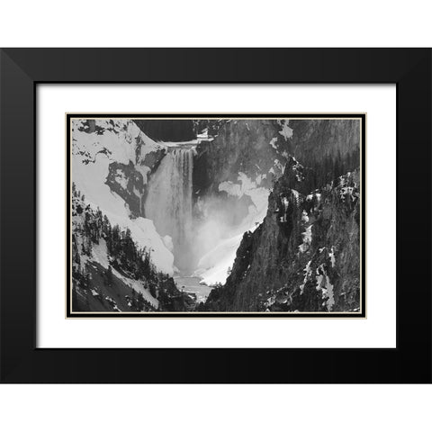 Lower Falls, Yellowstone National Park Black Modern Wood Framed Art Print with Double Matting by Peaco, Jim