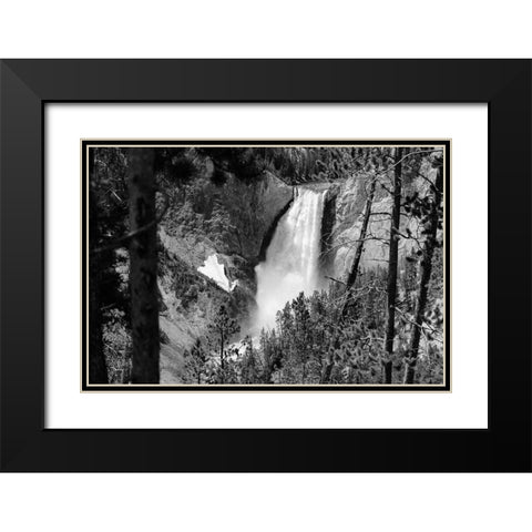 Lower Falls from Lookout Point, Yellowstone National Park Black Modern Wood Framed Art Print with Double Matting by Frank, Jacob W.