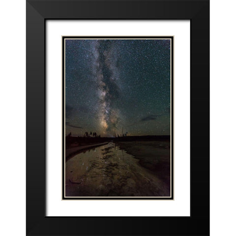 Milky Way at Fountain Paint Pots, Yellowstone National Park Black Modern Wood Framed Art Print with Double Matting by The Yellowstone Collection