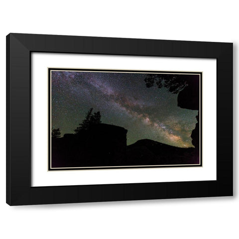 Milky Way near Mammoth Hot Springs, Yellowstone National Park Black Modern Wood Framed Art Print with Double Matting by The Yellowstone Collection