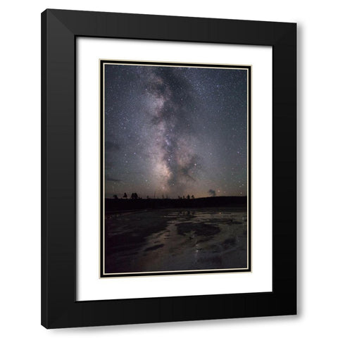 Milky Way over Silex Spring Runoff, Yellowstone National Park Black Modern Wood Framed Art Print with Double Matting by The Yellowstone Collection