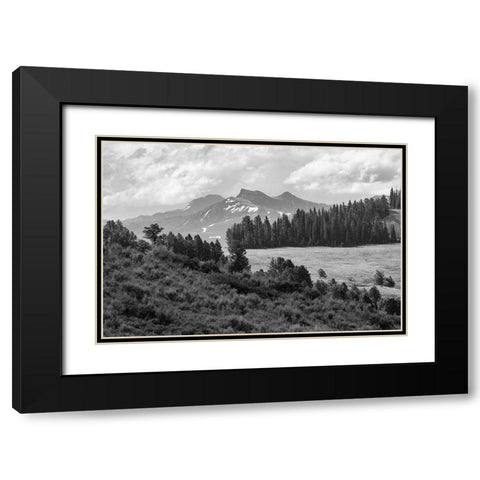 Saddle Mountain and Pollux Peak from Druid Peak hillside, Yellowstone National Park Black Modern Wood Framed Art Print with Double Matting by Frank, Jacob W.