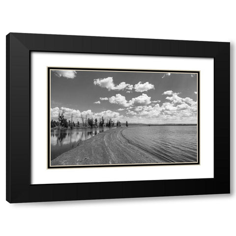 Sand Bar in Wolf Bay, Yellowstone National Park Black Modern Wood Framed Art Print with Double Matting by Frank, Jacob W.