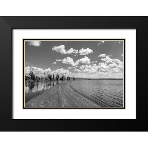 Sand Bar in Wolf Bay, Yellowstone National Park Black Modern Wood Framed Art Print with Double Matting by Frank, Jacob W.