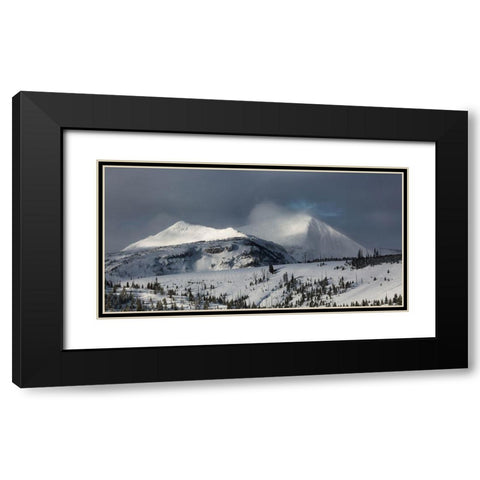 Storm light Mount Holmes and Dome Mountain, Yellowstone National Park Black Modern Wood Framed Art Print with Double Matting by The Yellowstone Collection