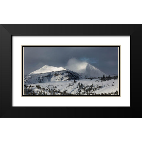 Storm light Mount Holmes and Dome Mountain, Yellowstone National Park Black Modern Wood Framed Art Print with Double Matting by The Yellowstone Collection