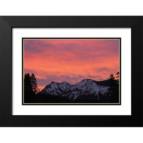 Sunrise in the upper Soda Butte Valley, Yellowstone National Park Black Modern Wood Framed Art Print with Double Matting by The Yellowstone Collection