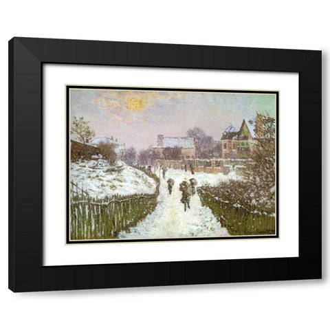 Boulevard St Denis-Argenteuil 1875 Black Modern Wood Framed Art Print with Double Matting by Monet, Claude
