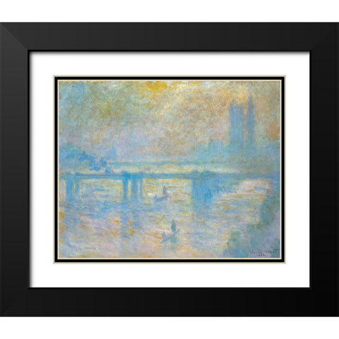 Charing Cross Bridge II 1902 Black Modern Wood Framed Art Print with Double Matting by Monet, Claude