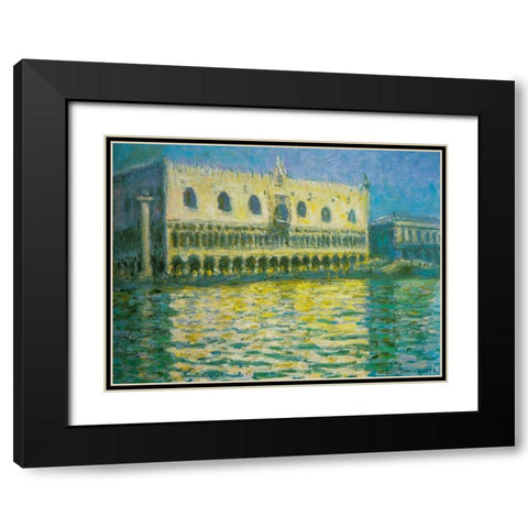 Doges Palace-Venice 1908 Black Modern Wood Framed Art Print with Double Matting by Monet, Claude