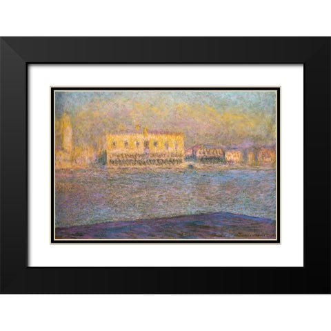 Doges Palace II 1909 Black Modern Wood Framed Art Print with Double Matting by Monet, Claude