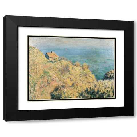 Douaniers cottage at Varengeville 1882 Black Modern Wood Framed Art Print with Double Matting by Monet, Claude