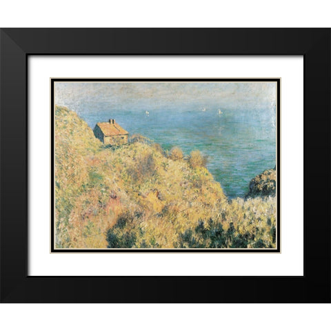 Douaniers cottage at Varengeville 1882 Black Modern Wood Framed Art Print with Double Matting by Monet, Claude