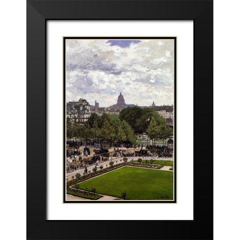 Garden of the Princess-Louvre 1867 Black Modern Wood Framed Art Print with Double Matting by Monet, Claude