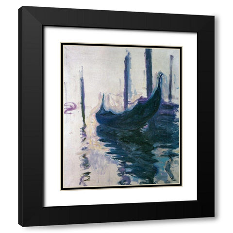Gondolas in Venice 1908 Black Modern Wood Framed Art Print with Double Matting by Monet, Claude