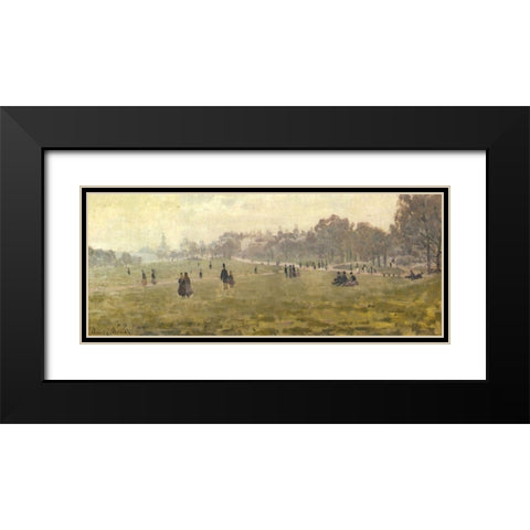 Green Park 1870 Black Modern Wood Framed Art Print with Double Matting by Monet, Claude