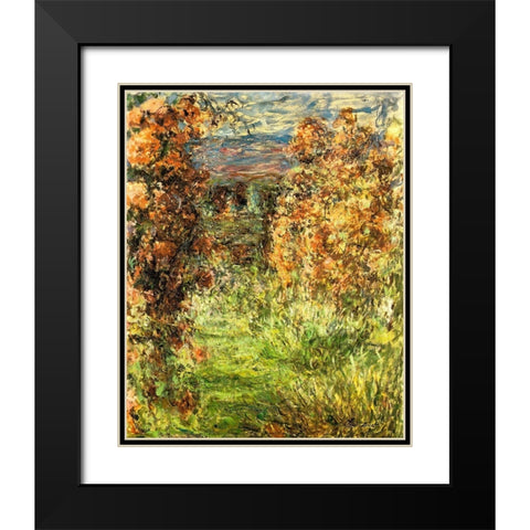 House from the Rose Garden 1920 Black Modern Wood Framed Art Print with Double Matting by Monet, Claude