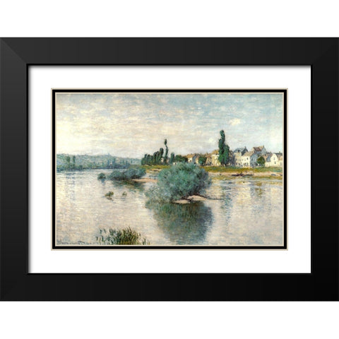 Lavacourt 1880 Black Modern Wood Framed Art Print with Double Matting by Monet, Claude
