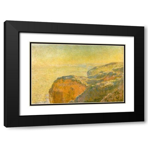 On the cliffs-Dieppe 1897 Black Modern Wood Framed Art Print with Double Matting by Monet, Claude