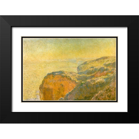 On the cliffs-Dieppe 1897 Black Modern Wood Framed Art Print with Double Matting by Monet, Claude