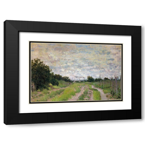 Path through the Vineyards 1872 Black Modern Wood Framed Art Print with Double Matting by Monet, Claude