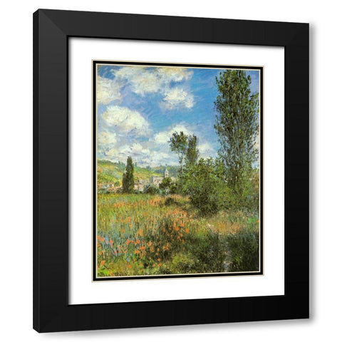 Path in Ile St-Martin-Vetheuil 1881 Black Modern Wood Framed Art Print with Double Matting by Monet, Claude
