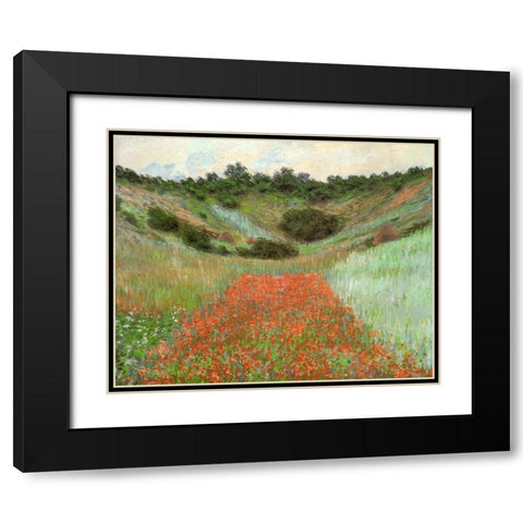 Poppy field near Giverny 1885 Black Modern Wood Framed Art Print with Double Matting by Monet, Claude