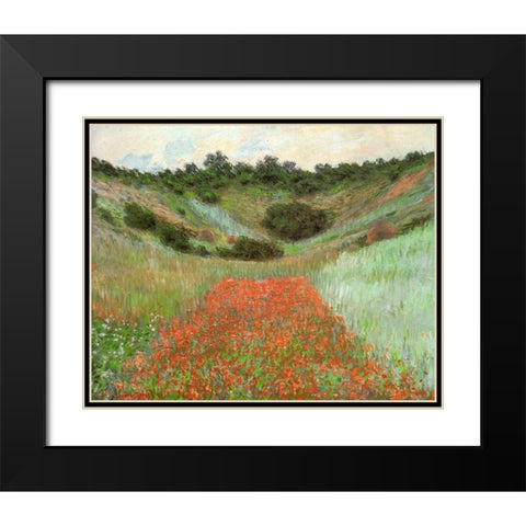 Poppy field near Giverny 1885 Black Modern Wood Framed Art Print with Double Matting by Monet, Claude