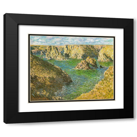 Port Donnant-Belle-Ile 1887 Black Modern Wood Framed Art Print with Double Matting by Monet, Claude