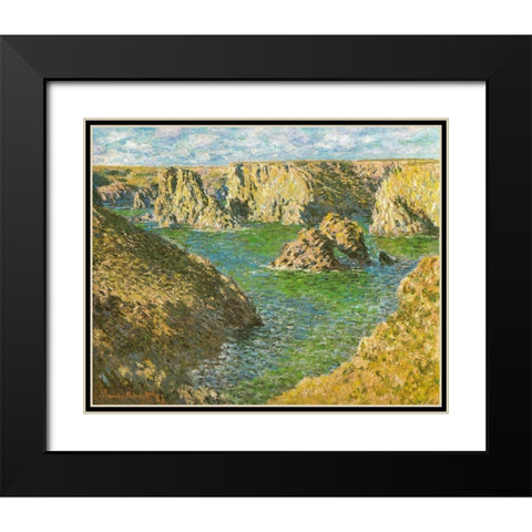 Port Donnant-Belle-Ile 1887 Black Modern Wood Framed Art Print with Double Matting by Monet, Claude