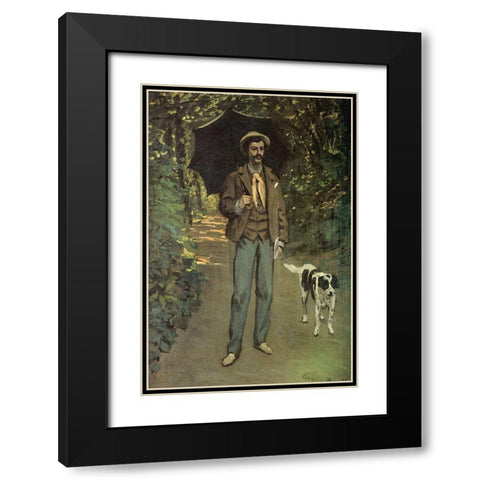 Portrait of a Man 1865 Black Modern Wood Framed Art Print with Double Matting by Monet, Claude