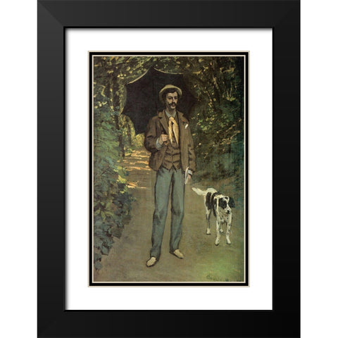 Portrait of a Man 1865 Black Modern Wood Framed Art Print with Double Matting by Monet, Claude