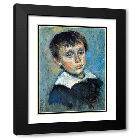 Portrait of Jean Monet 1880 Black Modern Wood Framed Art Print with Double Matting by Monet, Claude