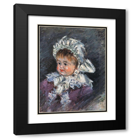 Portrait of Michel Monet as a baby 1878 Black Modern Wood Framed Art Print with Double Matting by Monet, Claude