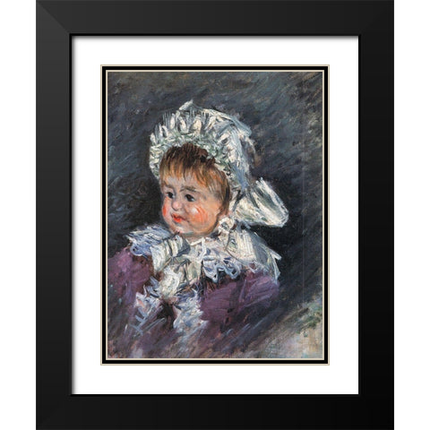 Portrait of Michel Monet as a baby 1878 Black Modern Wood Framed Art Print with Double Matting by Monet, Claude
