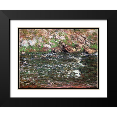 Rapids on the Petite Creuse 1889 Black Modern Wood Framed Art Print with Double Matting by Monet, Claude