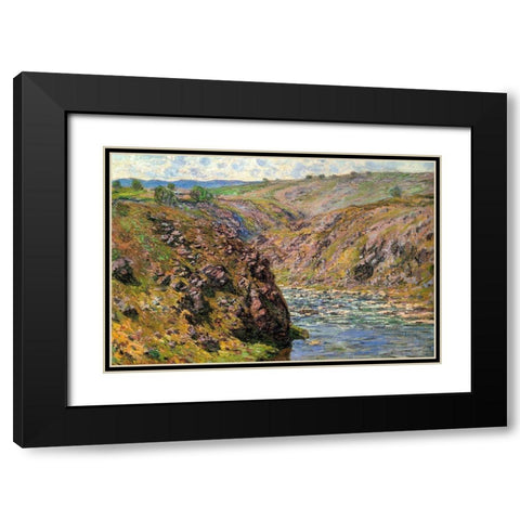 Ravine of the Creuse in sunlight 1889 Black Modern Wood Framed Art Print with Double Matting by Monet, Claude
