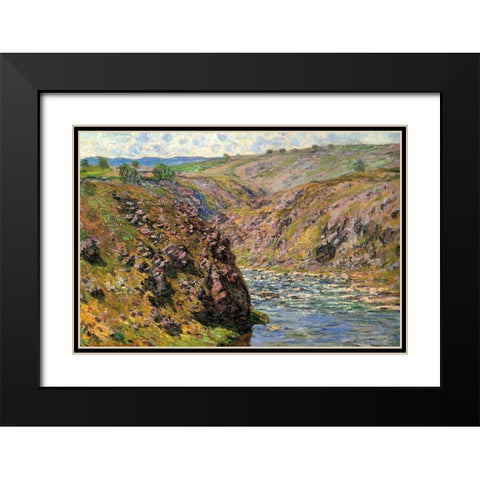 Ravine of the Creuse in sunlight 1889 Black Modern Wood Framed Art Print with Double Matting by Monet, Claude