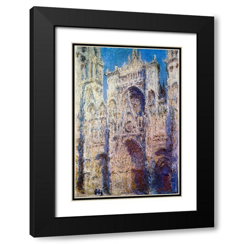 Rouen Cathedral 1894 Black Modern Wood Framed Art Print with Double Matting by Monet, Claude