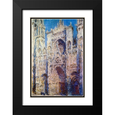 Rouen Cathedral 1894 Black Modern Wood Framed Art Print with Double Matting by Monet, Claude