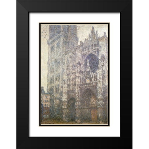 Rouen Cathedral facade 1894 Black Modern Wood Framed Art Print with Double Matting by Monet, Claude